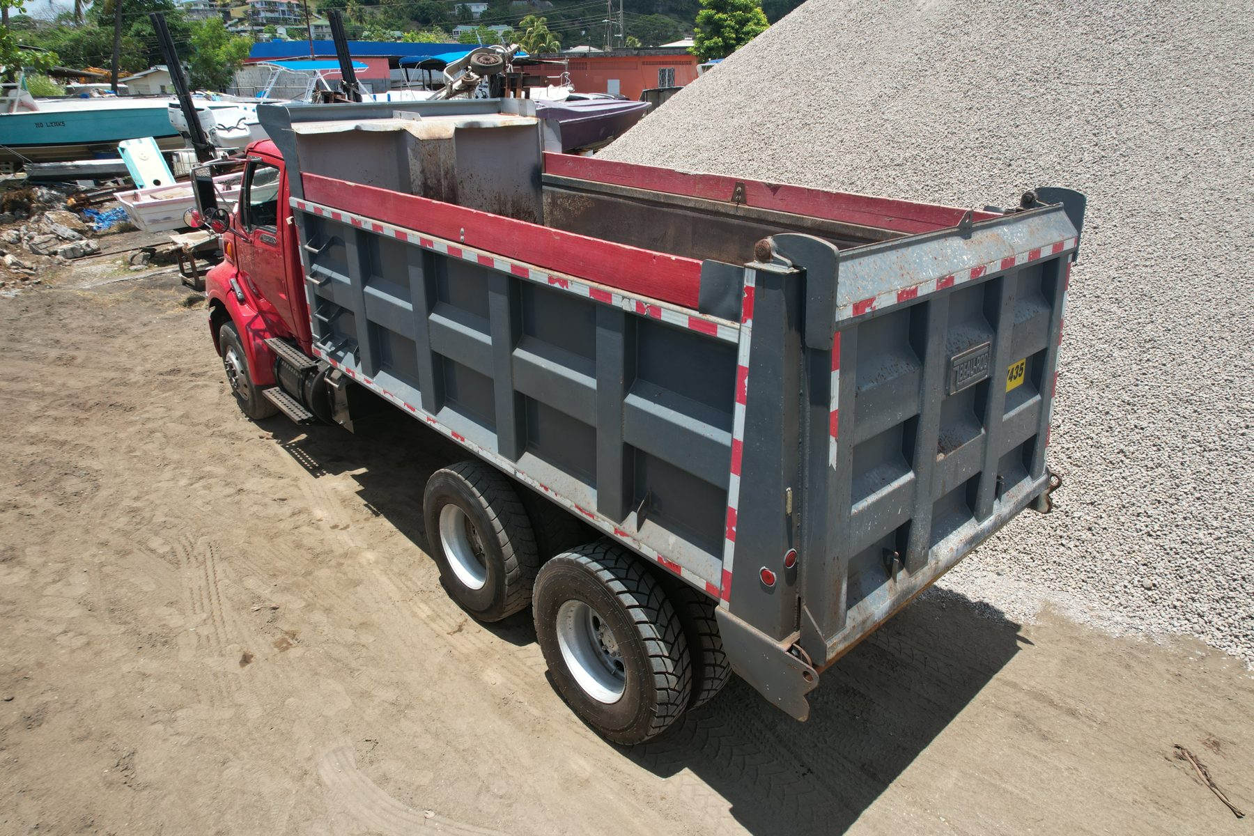 Dump truck loaded at the yard